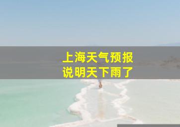 上海天气预报说明天下雨了