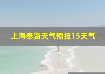 上海奉贤天气预报15天气