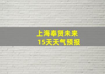 上海奉贤未来15天天气预报