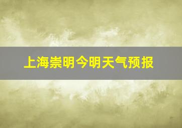 上海崇明今明天气预报