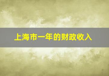 上海市一年的财政收入