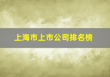 上海市上市公司排名榜