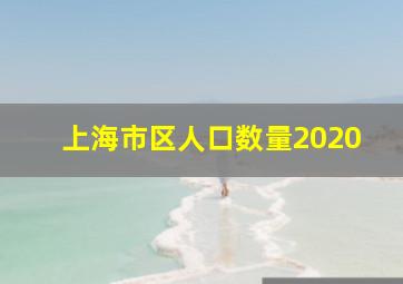 上海市区人口数量2020