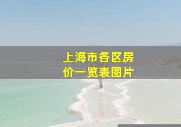 上海市各区房价一览表图片