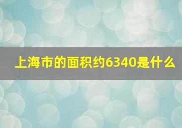 上海市的面积约6340是什么