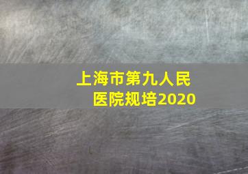 上海市第九人民医院规培2020