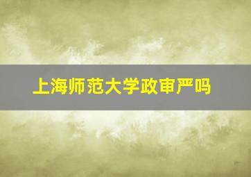 上海师范大学政审严吗