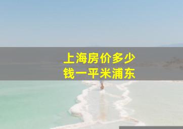 上海房价多少钱一平米浦东