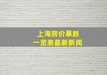 上海房价暴跌一览表最新新闻