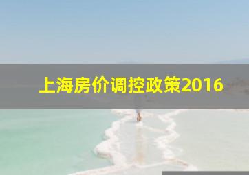 上海房价调控政策2016