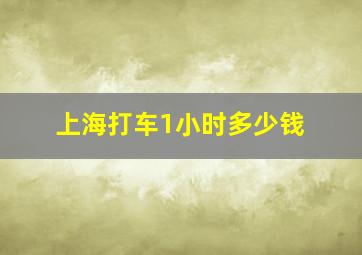 上海打车1小时多少钱