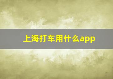 上海打车用什么app