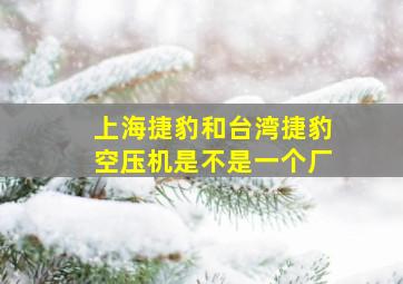 上海捷豹和台湾捷豹空压机是不是一个厂