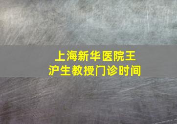 上海新华医院王沪生教授门诊时间