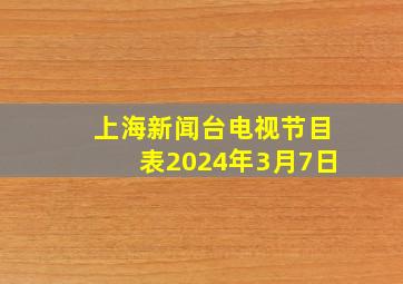 上海新闻台电视节目表2024年3月7日