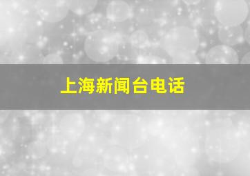 上海新闻台电话