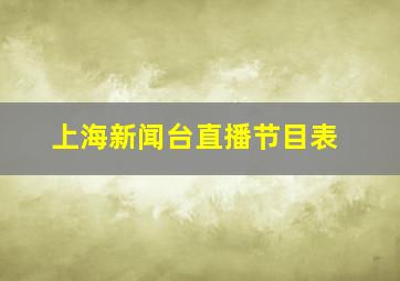 上海新闻台直播节目表