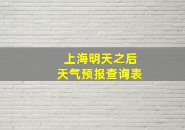 上海明天之后天气预报查询表