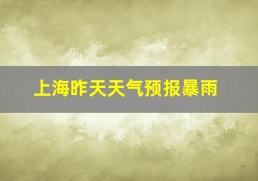 上海昨天天气预报暴雨