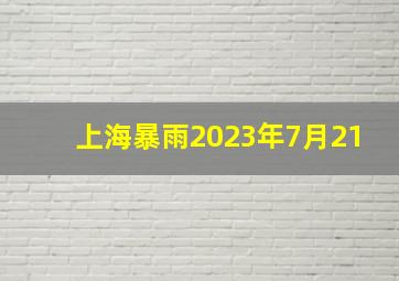 上海暴雨2023年7月21