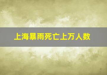 上海暴雨死亡上万人数