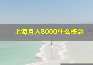 上海月入8000什么概念