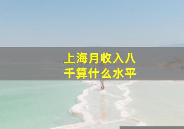 上海月收入八千算什么水平