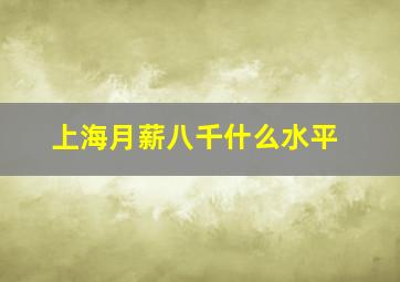 上海月薪八千什么水平