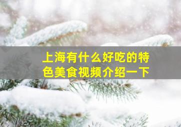 上海有什么好吃的特色美食视频介绍一下