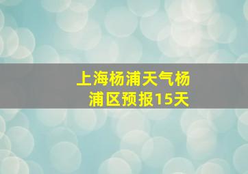 上海杨浦天气杨浦区预报15天