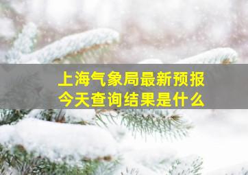 上海气象局最新预报今天查询结果是什么