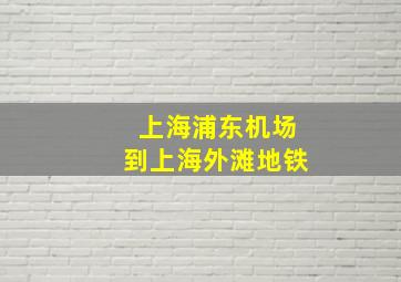 上海浦东机场到上海外滩地铁