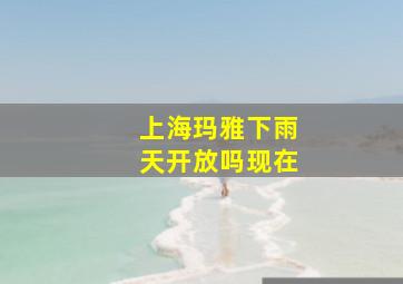 上海玛雅下雨天开放吗现在