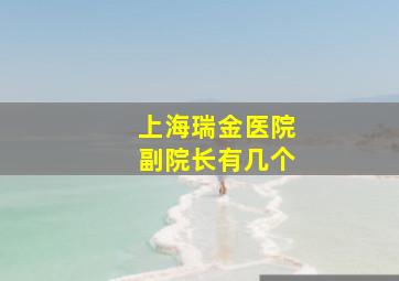 上海瑞金医院副院长有几个