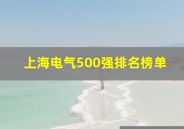 上海电气500强排名榜单