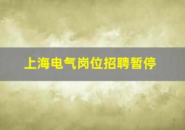 上海电气岗位招聘暂停