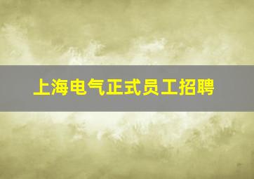 上海电气正式员工招聘