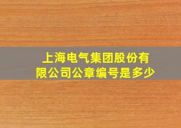 上海电气集团股份有限公司公章编号是多少