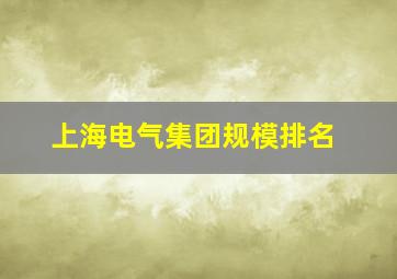 上海电气集团规模排名