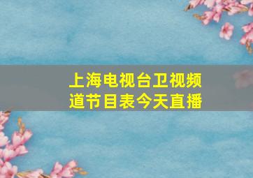 上海电视台卫视频道节目表今天直播