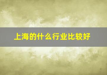 上海的什么行业比较好