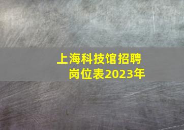 上海科技馆招聘岗位表2023年