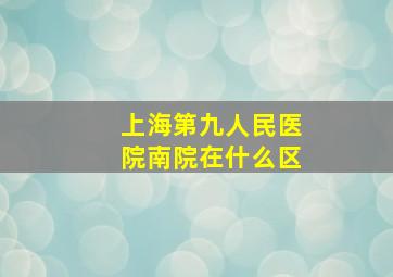 上海第九人民医院南院在什么区