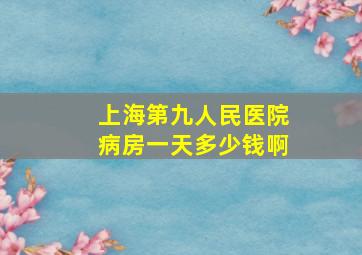 上海第九人民医院病房一天多少钱啊