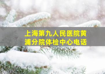 上海第九人民医院黄浦分院体检中心电话