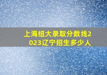 上海纽大录取分数线2023辽宁招生多少人