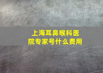 上海耳鼻喉科医院专家号什么费用