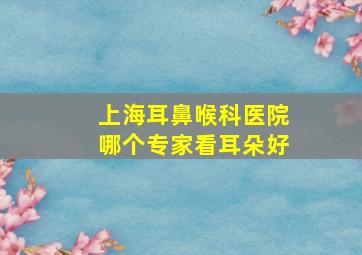 上海耳鼻喉科医院哪个专家看耳朵好