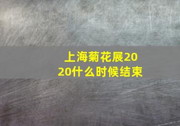 上海菊花展2020什么时候结束