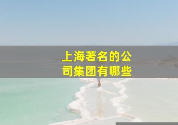 上海著名的公司集团有哪些